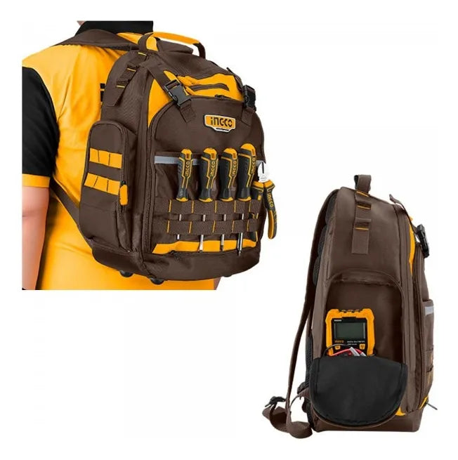 Mochila Ingco Porta Herramientas Industrial 8kg 380x170x460mm