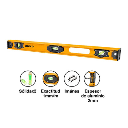 Nivel De 3 Burbujas En I 60cm Ingo
