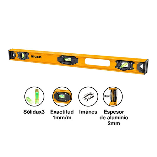 Nivel De 3 Burbujas En I 60cm Ingo