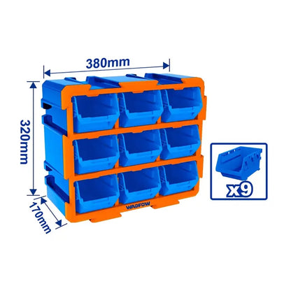 Cajas Organizadoras Apilables Gaveta Plastica Pack9 Unidads