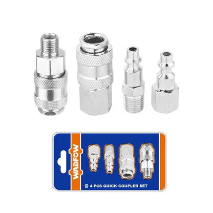 Set Acoples Neumatico Macho/hembra 4 Piezas 1/4 PLG Wadfow