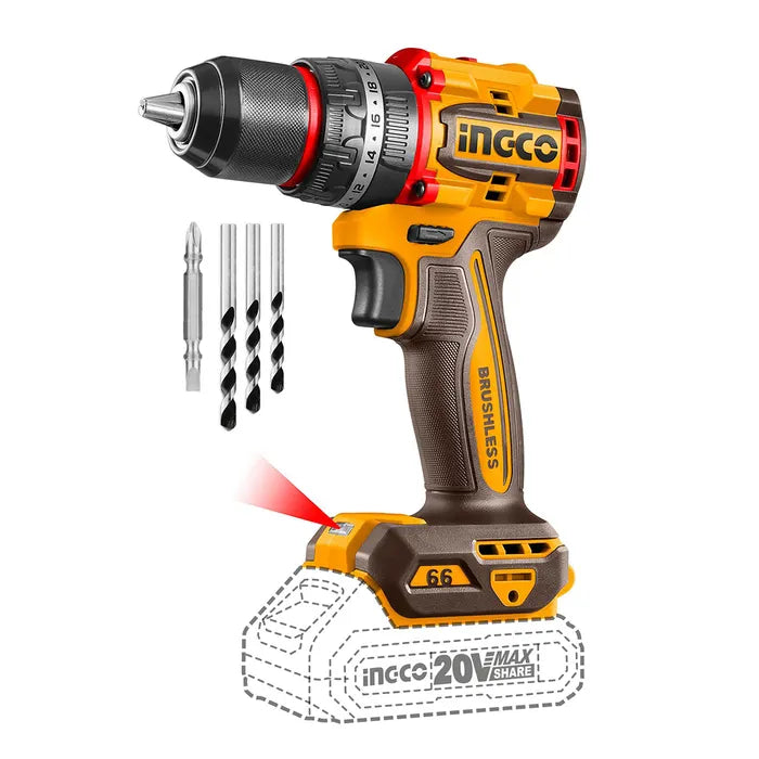 Taladro Percutor Bl Ingco Industrial Compact Inalambrico 20v/66nm