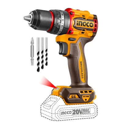 Taladro Percutor Bl Ingco Industrial Compact Inalambrico 20v/66nm