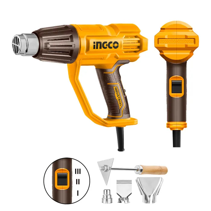 Pistola De Calor Ingco Industrial Analoga 50/450/550°c + Acces 2000w