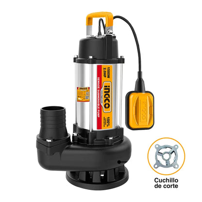 Bomba De Agua Ingco Sumergible Para Agua Sucia 2" 2hp