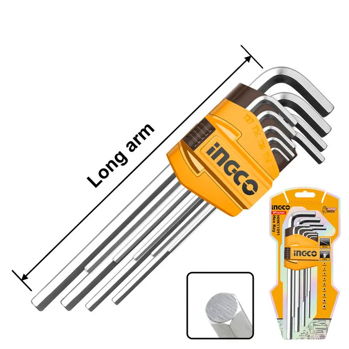 Set Llaves Allen Ingco Industrial 9 Piezas 1.5-10mm