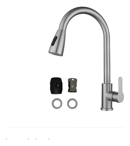 Llave Monomando Lavaplatos Extensible Cromada Moderna