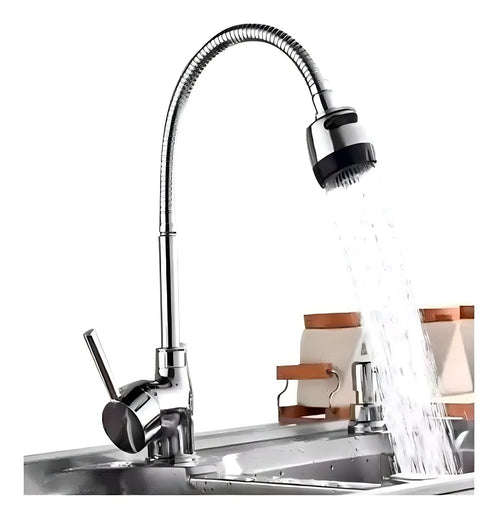 Llave Monomando Lavaplatos Cuello Flexible