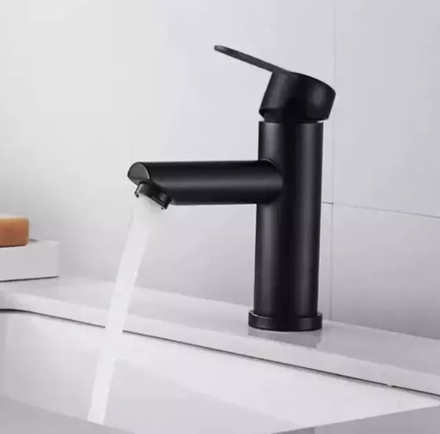 Llave Monomando Lavamanos Lavatorio Negro Mate Acero