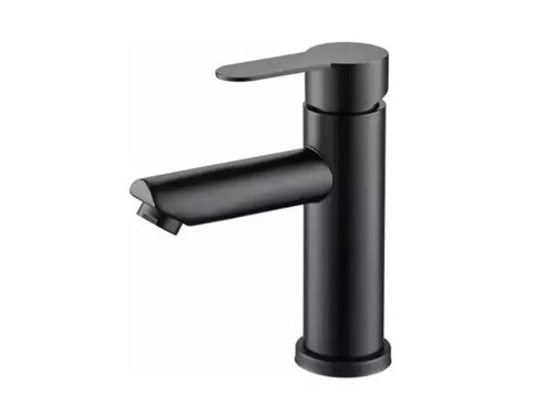 Llave Monomando Lavamanos Lavatorio Negro Mate Acero