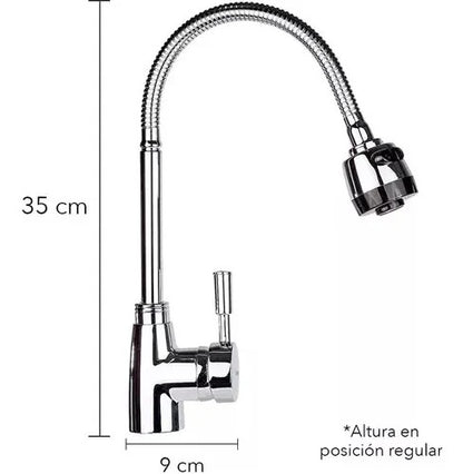 Llave Monomando Lavaplatos Cuello Flexible