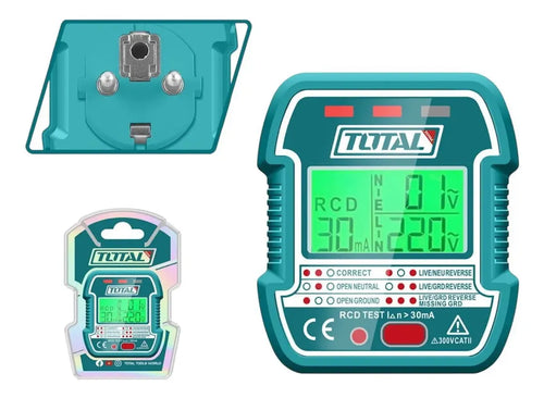 Probador Diferencial De Enchufes Lcd Total Tesst30011