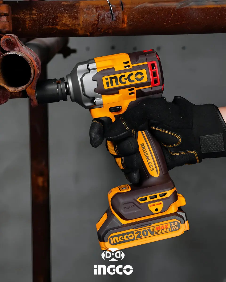 Set Ingco CKLI20286 Atornillador Percutor Y Llave De Impacto Color Naranja Claro 50hz/60hz