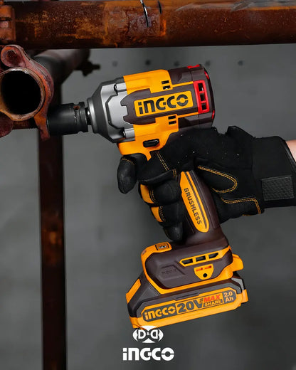 Set Ingco CKLI20286 Atornillador Percutor Y Llave De Impacto Color Naranja Claro 50hz/60hz