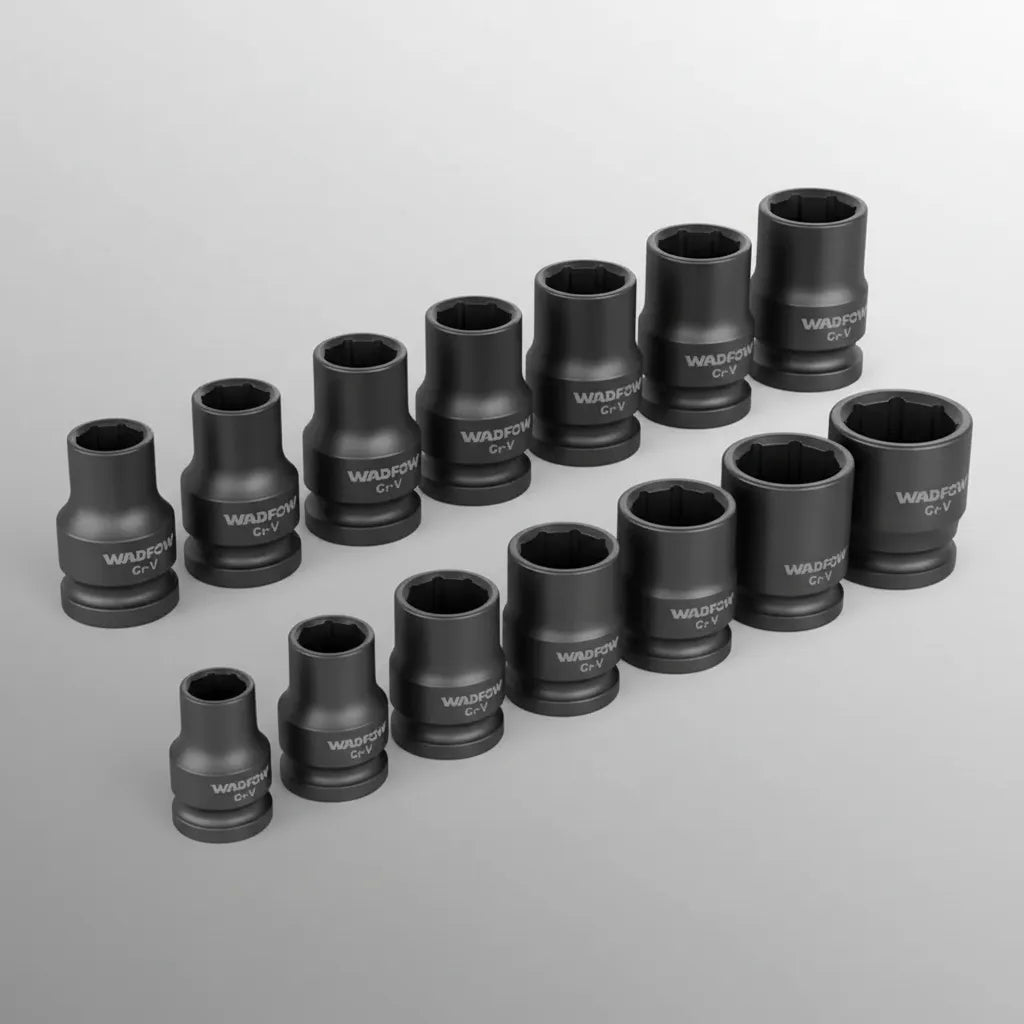 Juego De Dados De Impacto 1/2 Wadfow 14 Piezas Cr-v Wms4d01