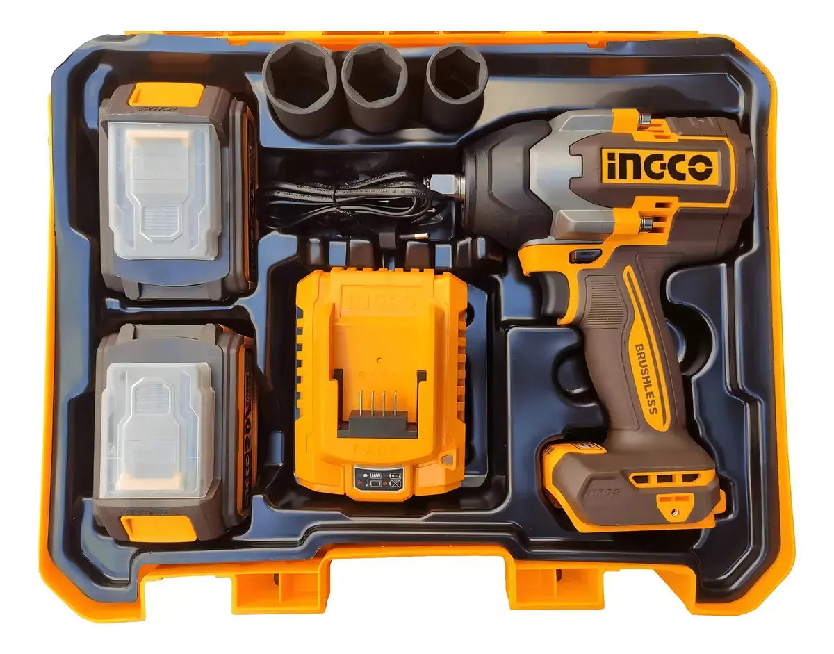 Pistola De Impacto Bl Ingco +2bat 4ah Y Carg 1/2" 20v/850nm