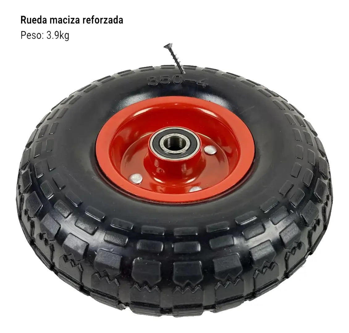 Rueda Para Yegua 10 Pulgadas 4.10/3.50-4 Caucho Maciza Eje16