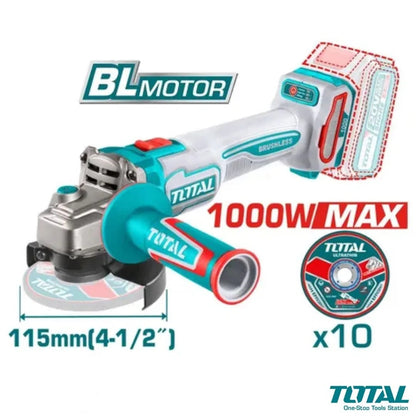 Kit Total 20v Taladro Amoladora Y Llave De Impacto 2 Baterias Tosli241291 Premium By Master Prox