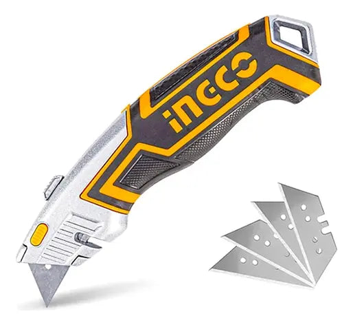 Cuchillo Cartonero Retráctil Ingco + 6 Repuestos Sk5