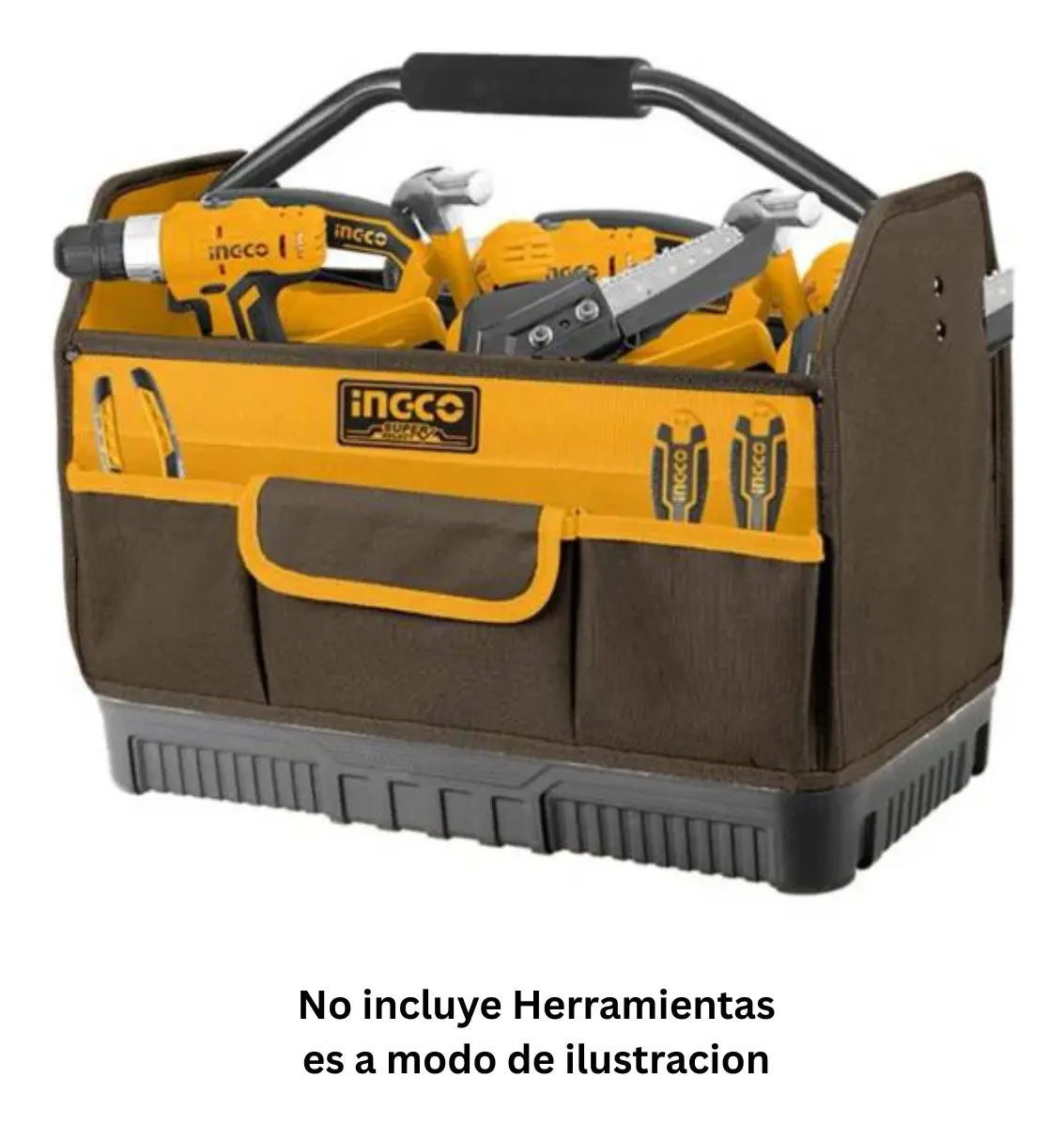 Bolso Industrial Portaherramientas C/ Manilla Ingco Htbgl04 Color Amarillo