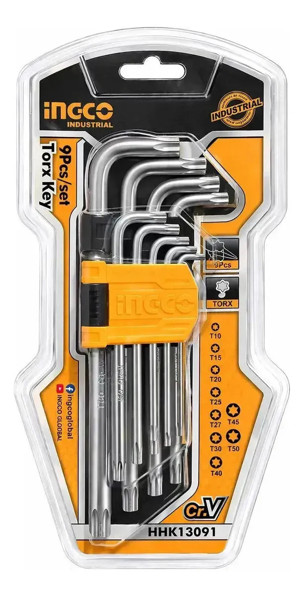 Set Llaves Torx Ingco Industrial 9 Piezas T10-t50