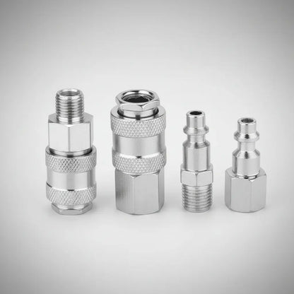 Set Acoples Neumatico Macho/hembra 4 Piezas 1/4 PLG Wadfow