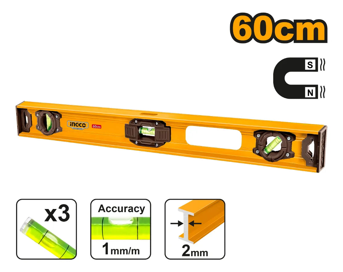 Nivel De 3 Burbujas En I 60cm Ingo