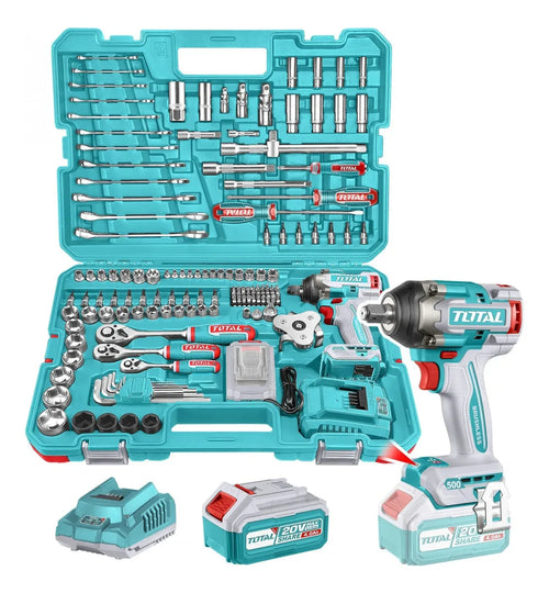 Kit Llave De Impacto Inalámbrico 20v 1/2 500nm 152 Piezas Total