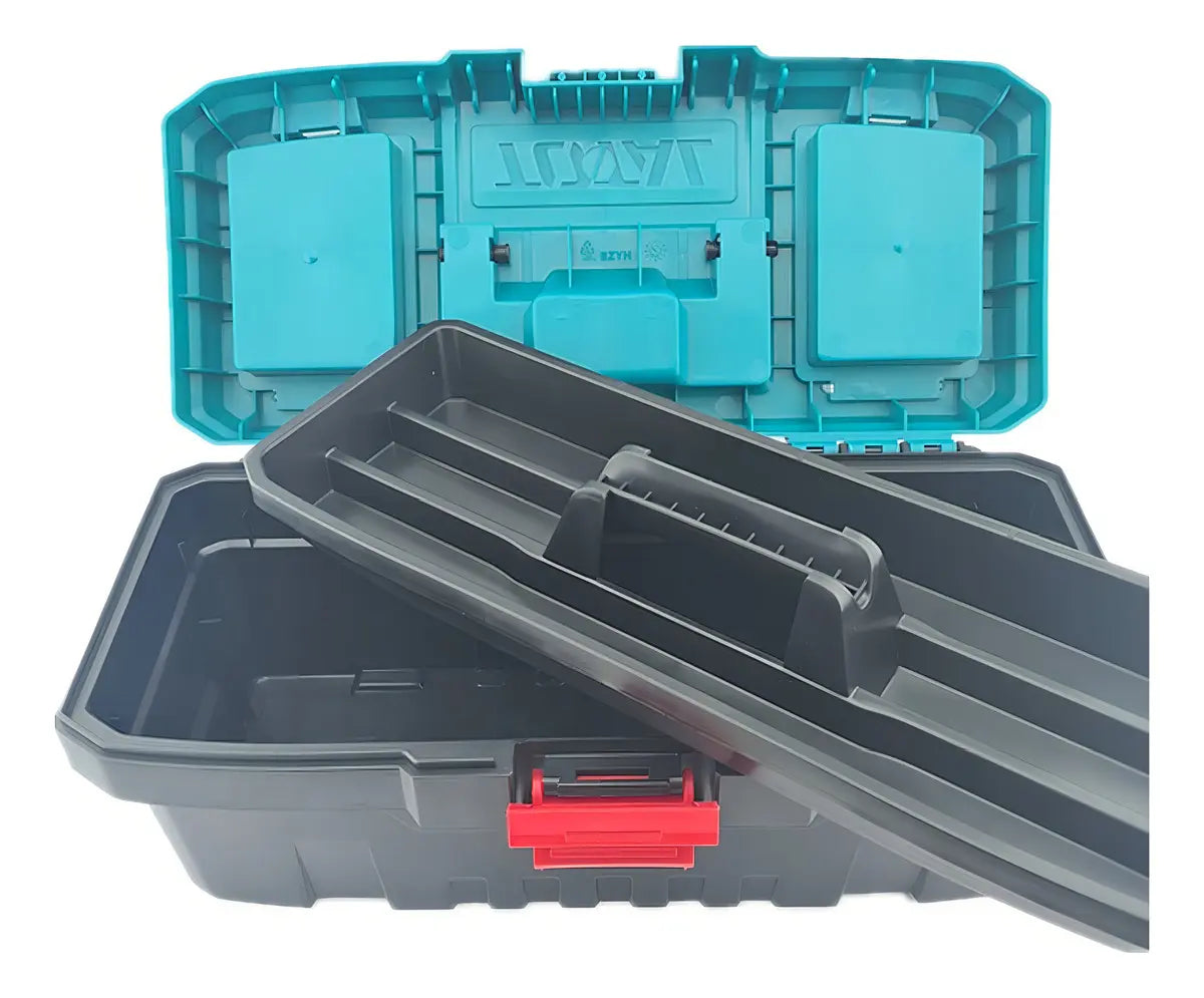 Caja Organizadora Porta Herramienta Plastica 14 PuLG Total Color Turquesa
