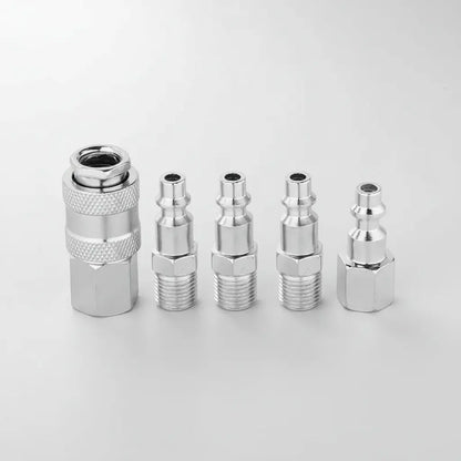 Set Acoples Rapidos Wadfow Neumatico Tipo Usa Macho/hembra 5 Piezas 1/4"