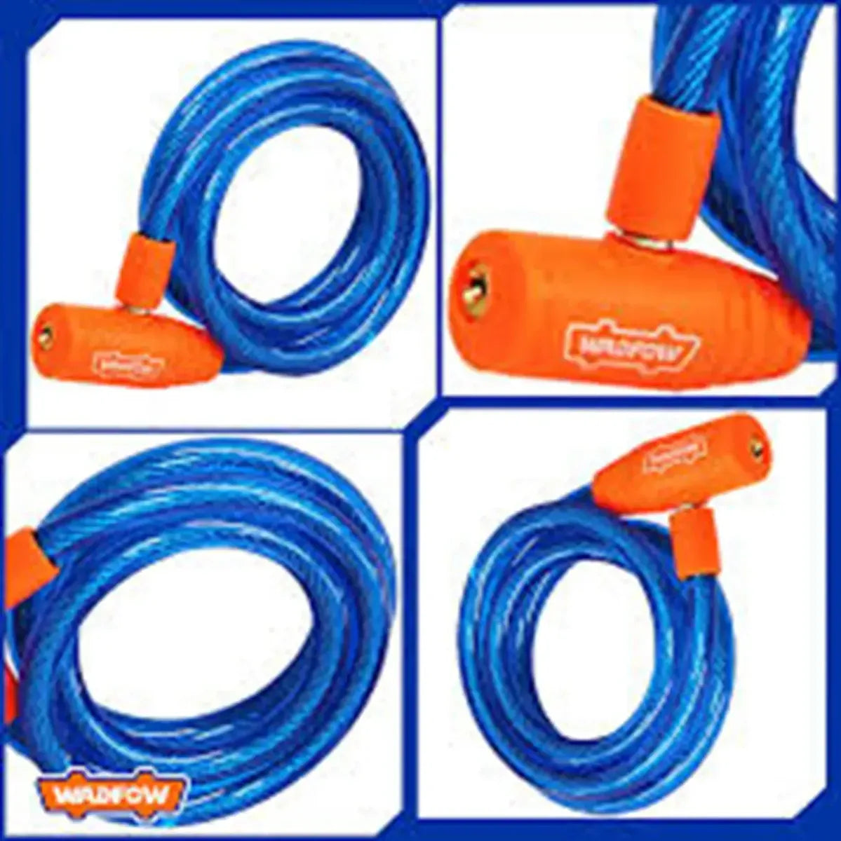 Candado Piola Para Bicicleta Wadfow 12x800mm Con Llave Azul Azul