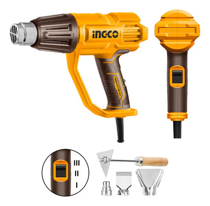 Pistola De Calor Ingco Industrial Analoga 50/450/550°c + Acces 2000w