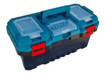 Caja Organizadora Porta Herramienta 17 PuLG Total Tpbx0171 Color Turquesa