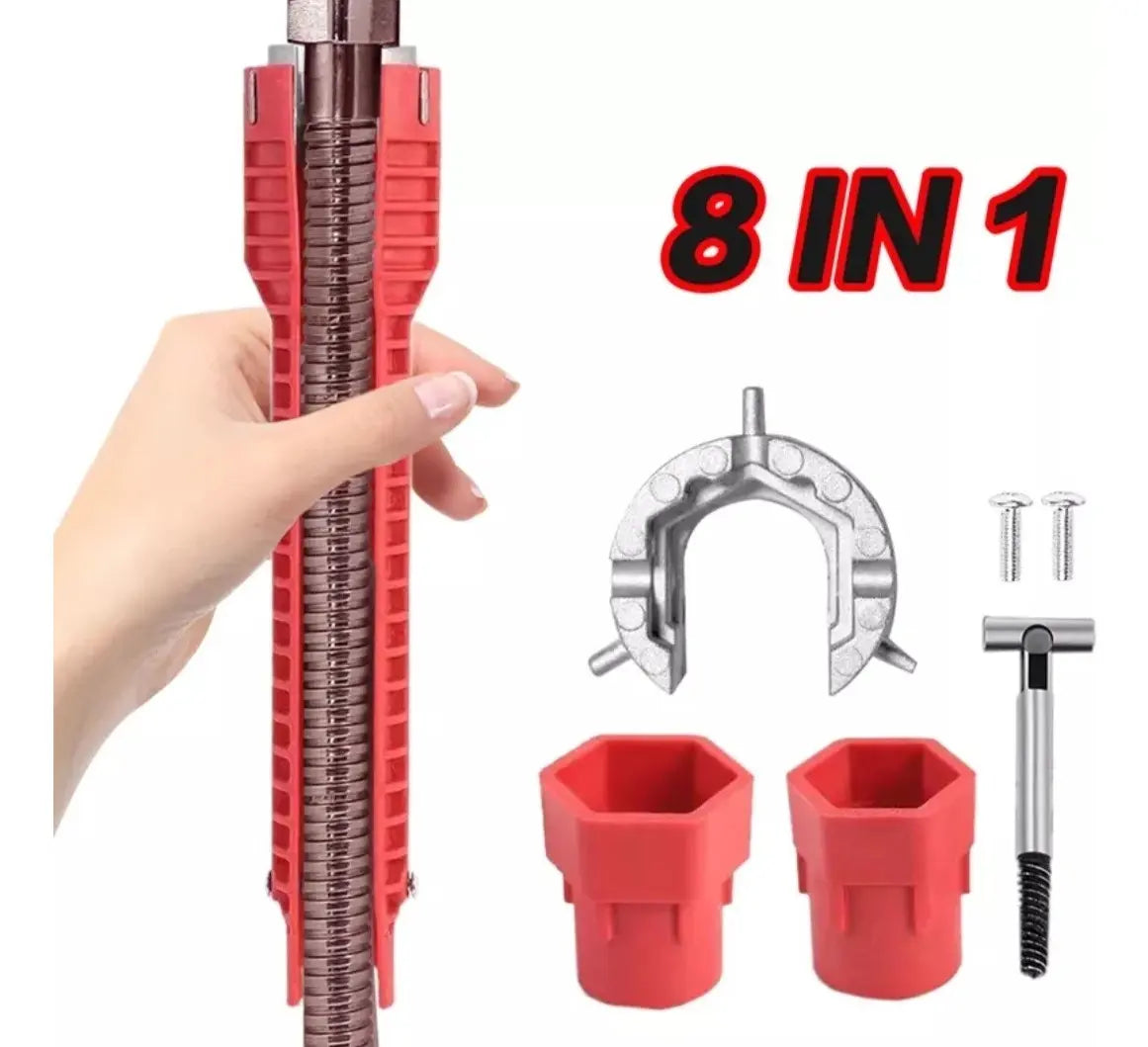 Llave Multifuncional 8 En 1 Gasfiter Plomero Lavaplato Baño