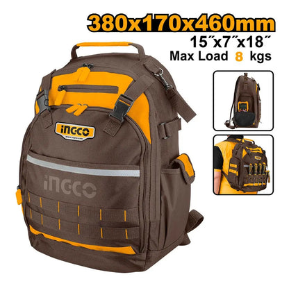 Mochila Ingco Porta Herramientas Industrial 8kg 380x170x460mm