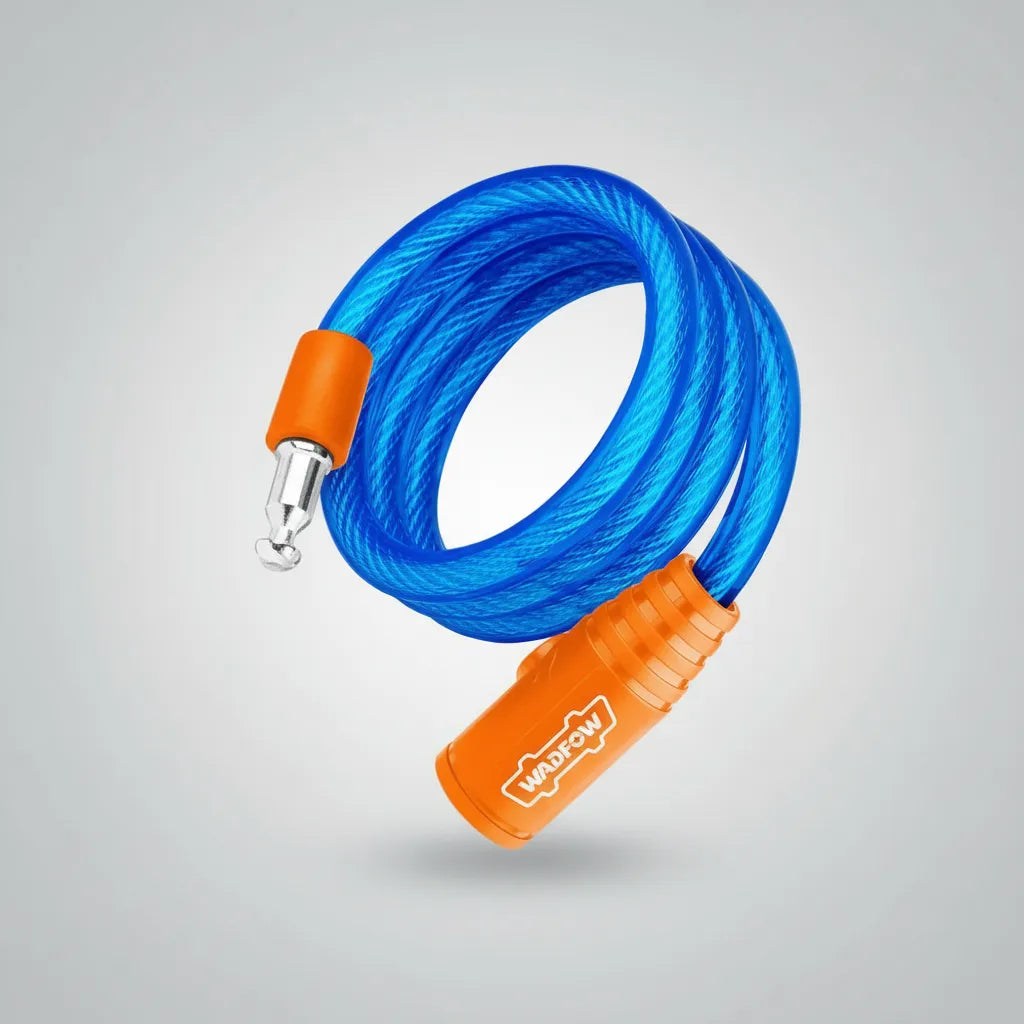 Candado Piola Para Bicicleta Wadfow 12x800mm Con Llave Azul Azul