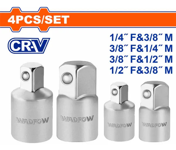 set 4 adaptadores reductores wadfow cromo vanadio