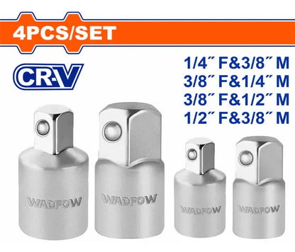 set 4 adaptadores reductores wadfow cromo vanadio