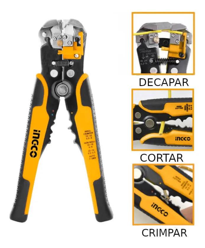 ALICATE INGCO PELACABLE CRIMPEADOR # HWSP102418