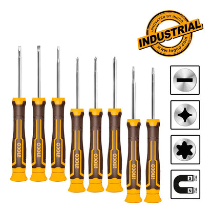Set Destornillador Ingco Precision Industrial Sl/ph/t 8 Piezas