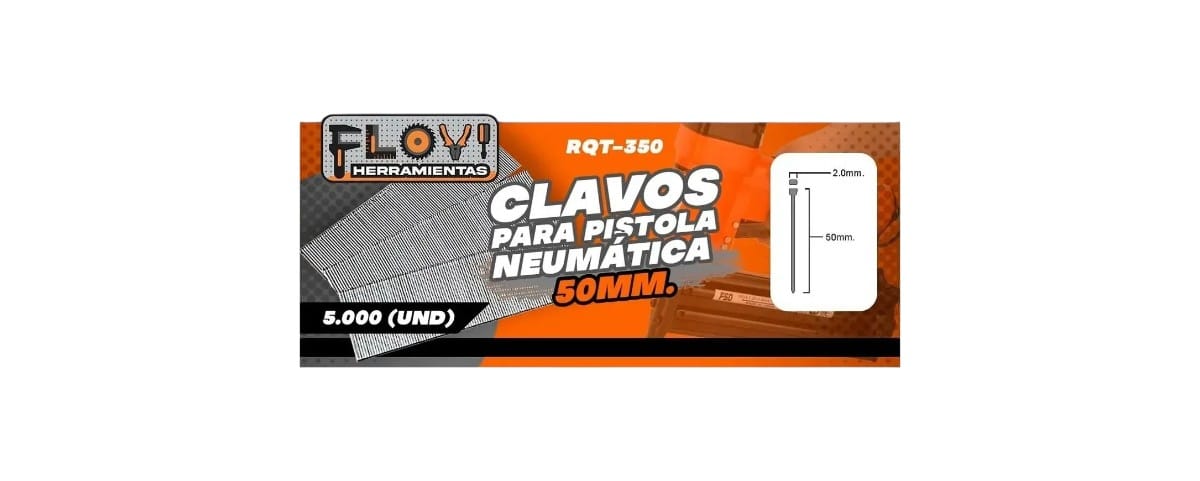 Clavos Puntas F50 Calibre 18 5000 Unidades, Marca Flovi