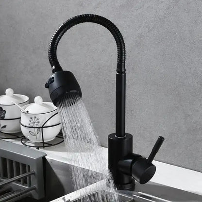 Llave Monomando Lavaplatos Flexible Negro